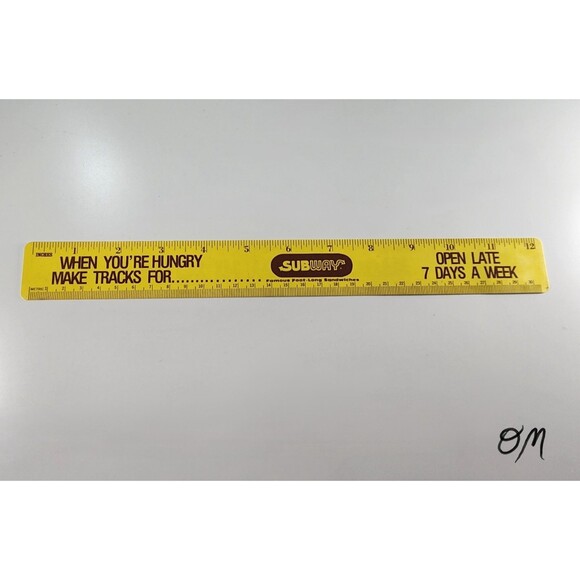Subway Vtg 'Put a Foot in Your Mouth' Yellow Promo Ruler - Picture 1 of 7